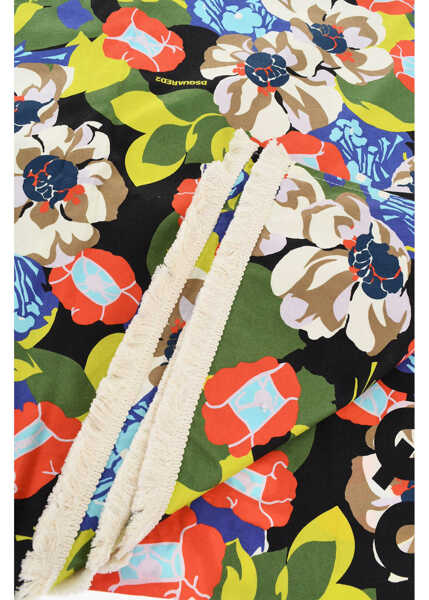 Accesorii de plaja DSQUARED2 Floral Patterned Lightweight Cotton Beach Towel Multicolor Femei (BM 18570478) 3