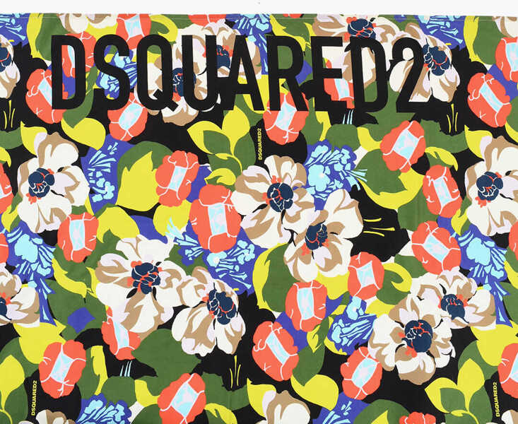 Accesorii de plaja DSQUARED2 Floral Patterned Lightweight Cotton Beach Towel Multicolor Femei (BM 18570478) 4