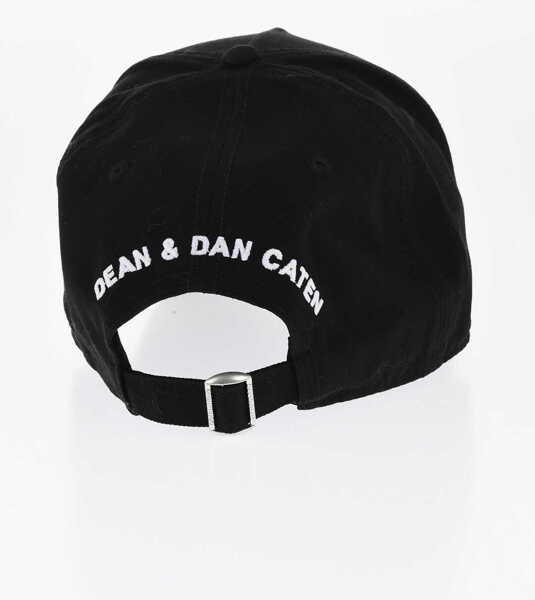 Caciuli DSQUARED2 Vintage Effect Cap With Logo Chain Black Femei (BM 18570505) 3