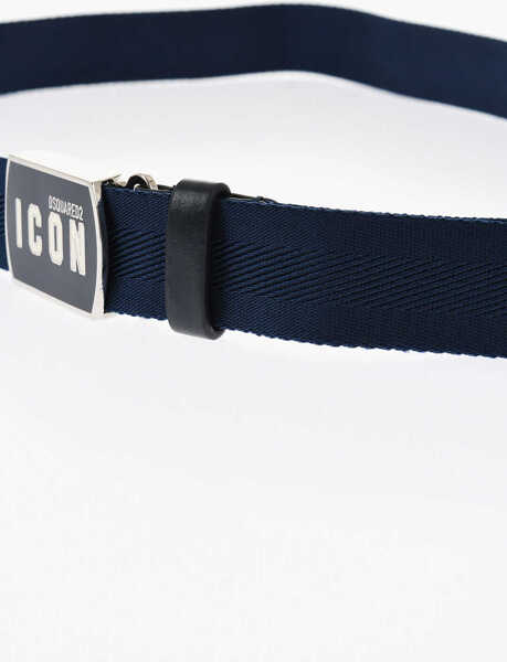 Curele DSQUARED2 Fabric Solid Color Icon Belt 30Mm Blue Barbati (BM 18570517) 3