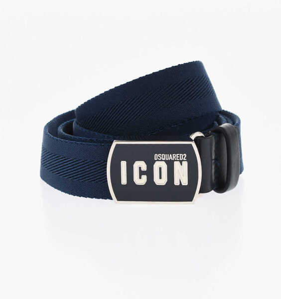 Curele DSQUARED2 Fabric Solid Color Icon Belt 30Mm Blue Barbati (BM 18570517) 1