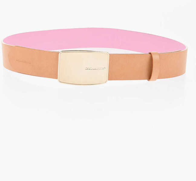 Curele DSQUARED2 Leather Maxi Belt With Metal Buckle 40Mm Pink Femei (BM 18570523) 3