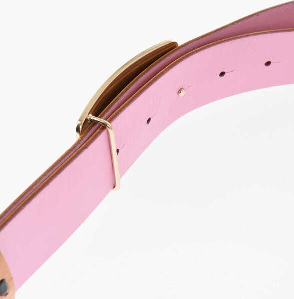 Curele DSQUARED2 Leather Maxi Belt With Metal Buckle 40Mm Pink Femei (BM 18570523) 4