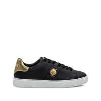 Sneakers Versace Black Sneakers With Gold Detail Barbati