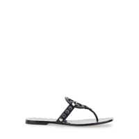 Balerini Black Thong Sandals With Logo On The Front And Stud Embellishments In Leather Woman Femei