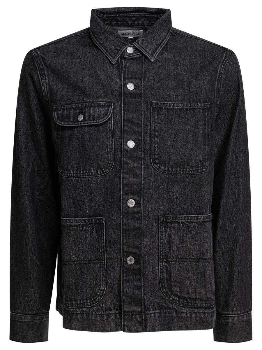 Geci Alex Mill Alex Mill Work Overshirt Jacket Black Barbati (BM 18571602) 1