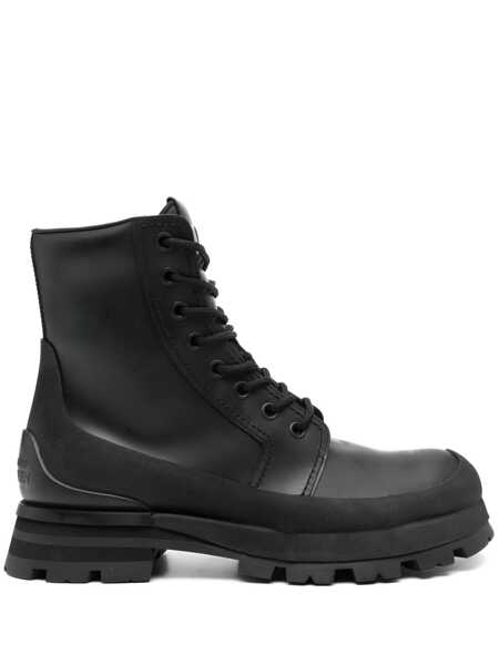 Bocanci Alexander McQueen Alexander McQueen Wander Leather Lace-Up Boots Black Barbati (BM 18572793) 1