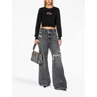 Pulovere Diesel Dama - Pulovere Diesel Diesel Black Cotton Logo Sweatshirt Black Femei (BM 18573663) - B-mall.ro