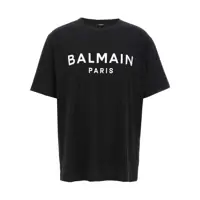 Tricouri Balmain Logo Print T-Shirt Barbati
