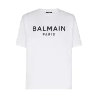 Tricouri Balmain Logo Print T-Shirt Barbati