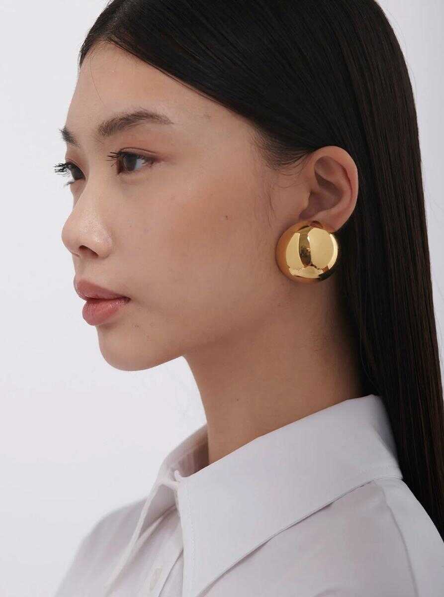 Bijuterii FEDERICA TOSI Luna Metallic Earings With Rear Butterfly Clasp Closure And Circular Design In Gold Plated Bronze Woman GREY Femei (BM 18574803) 3