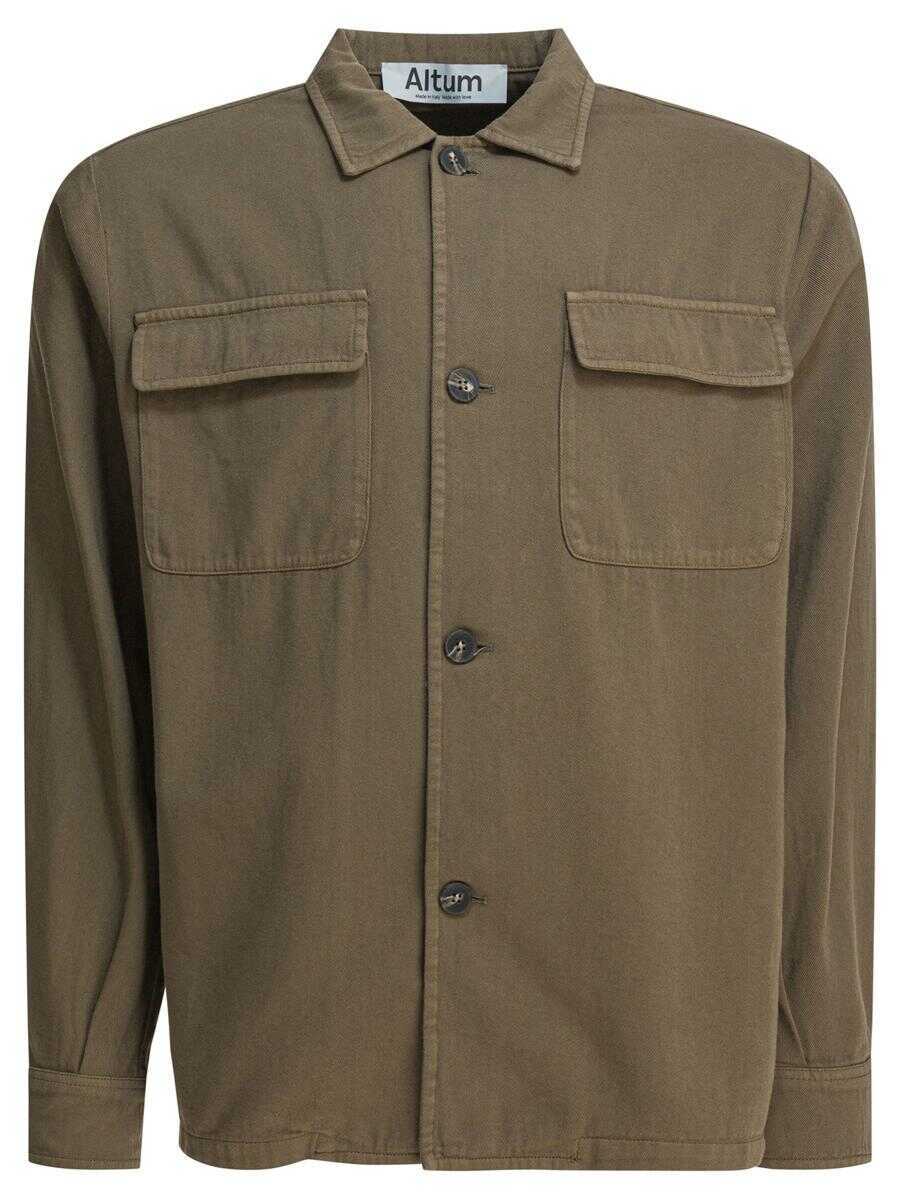 Paltoane Altum Altum Cotton Overshirt Jacket GREEN Barbati (BM 18576213) 1
