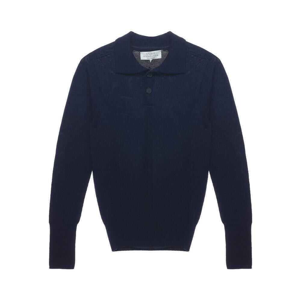 Tricouri Polo STUDIO NICHOLSON Studio Nicholson Polo Shirts BLUE Barbati (BM 18577134) 1