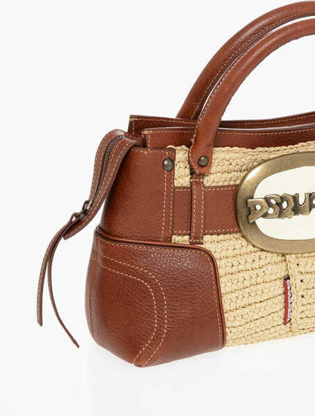 Genti de mana DSQUARED2 Leather Handbag With Logoed Buckle Brown Femei (BM 18577753) 4