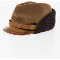 Caciuli Wool Cap With Leather Visor Barbati