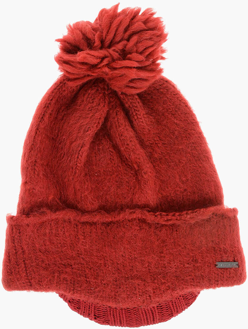 Caciuli DSQUARED2 Wool Blend Beanie With Visor Red Barbati (BM 18577765) 1