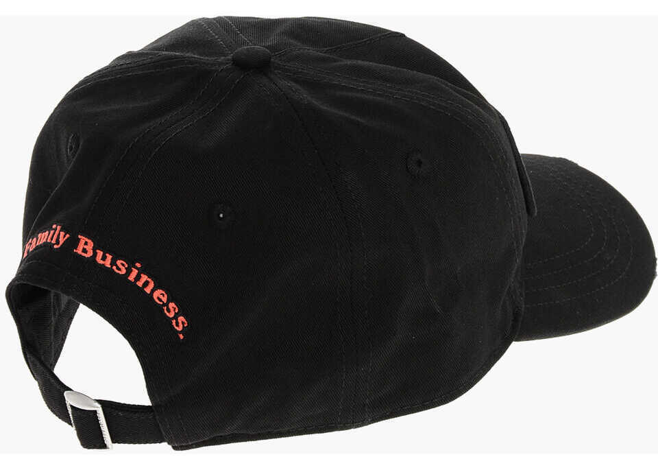Caciuli DSQUARED2 Cotton Gabardine Family Business Cap With Embossed Logo Black Fete (BM 18577786) 2