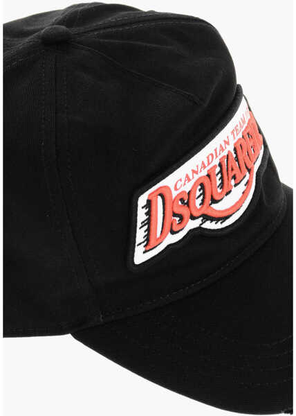 Caciuli DSQUARED2 Cotton Gabardine Family Business Cap With Embossed Logo Black Fete (BM 18577786) 3