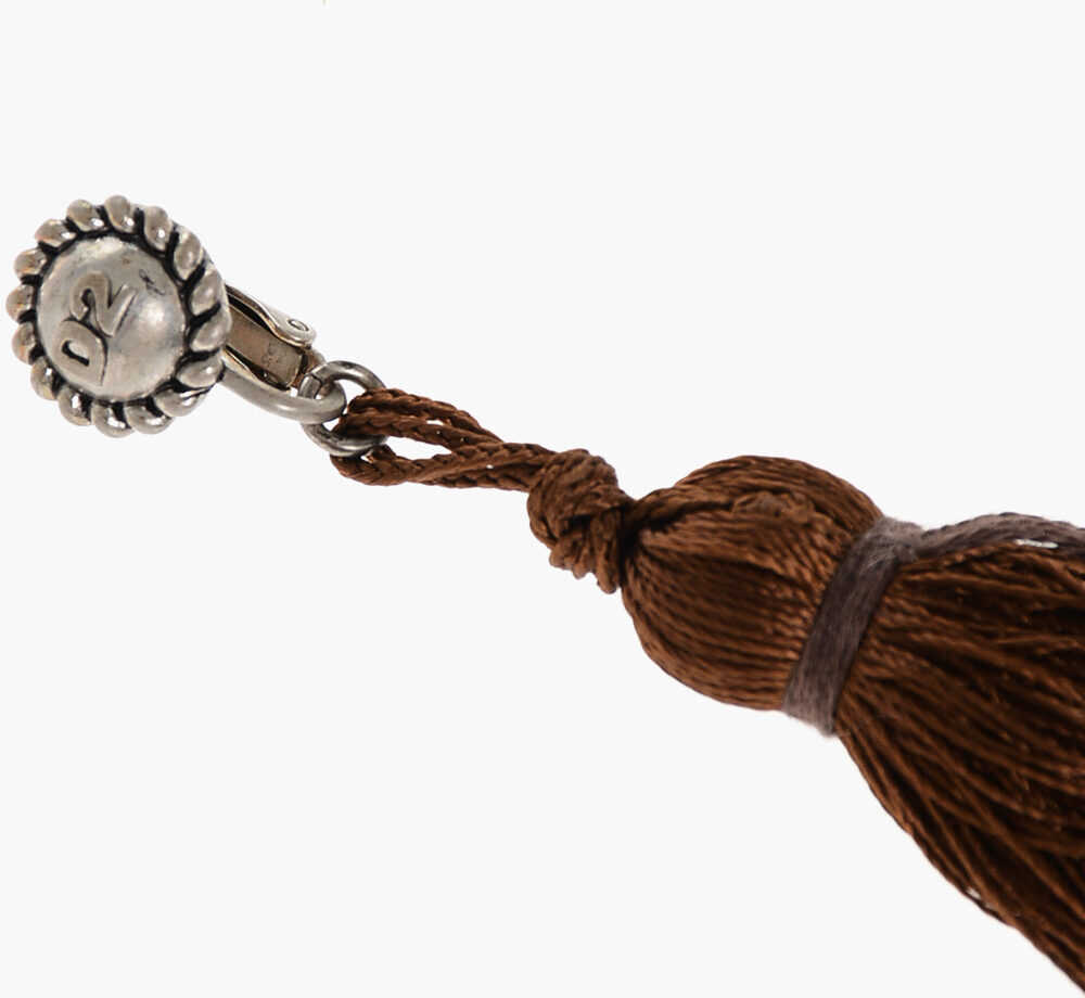 Cercei DSQUARED2 Clip-On Single Earring With Maxi Tassel Brown Femei (BM 18577792) 2