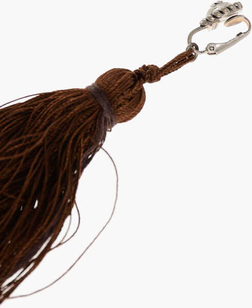 Cercei DSQUARED2 Clip-On Single Earring With Maxi Tassel Brown Femei (BM 18577792) 3