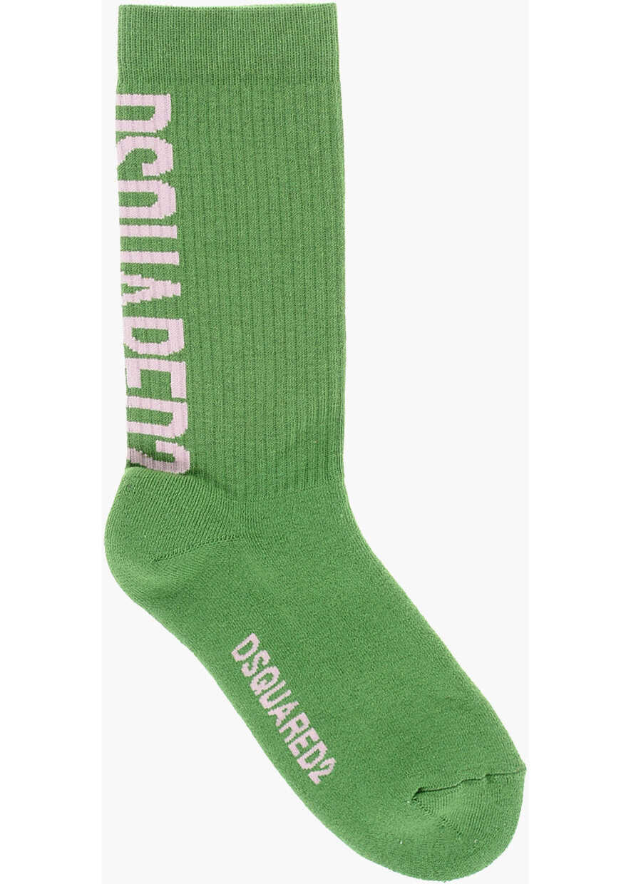 Sosete DSQUARED2 Long Socks With Side Logo Green Barbati (BM 18577804) 1