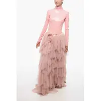 Imbracaminte Dama pagina 402 - Fuste lungi Elisabetta Franchi Tulle Flounced Maxi Skirt With Polka Dot Pattern Pink Femei (BM 18577813) - B-mall.ro