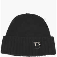 Caciuli Wool Blend Beanie With Metal Monogram Femei