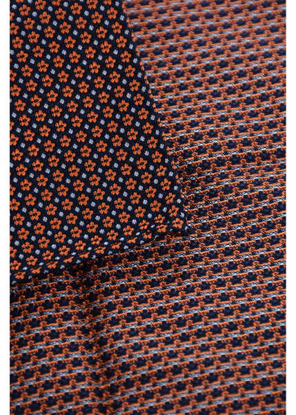 Esarfe DSQUARED2 Two-Tone Silk And Cotton Pocket Square Orange Barbati (BM 18577825) 3