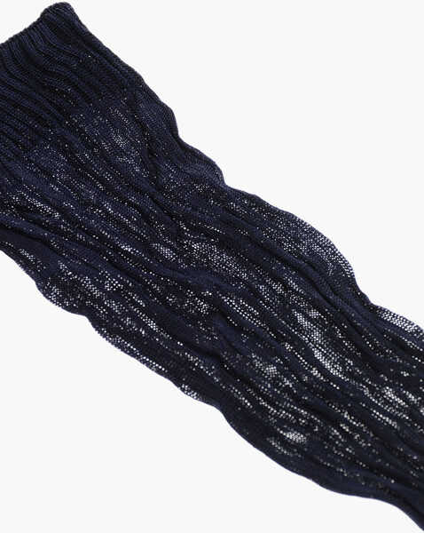 Sosete DSQUARED2 Solid Color Ribbed Long Socks Blue Femei (BM 18577828) 2