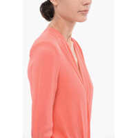 Camasi elegante Dama - Camasi elegante Elisabetta Franchi Silk Body Shirt With Padded Shoulders Orange Femei (BM 18577834) - B-mall.ro