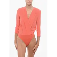 Camasi elegante Silk Body Shirt With Padded Shoulders Femei