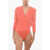 Elisabetta Franchi Silk Body Shirt With Padded Shoulders Orange