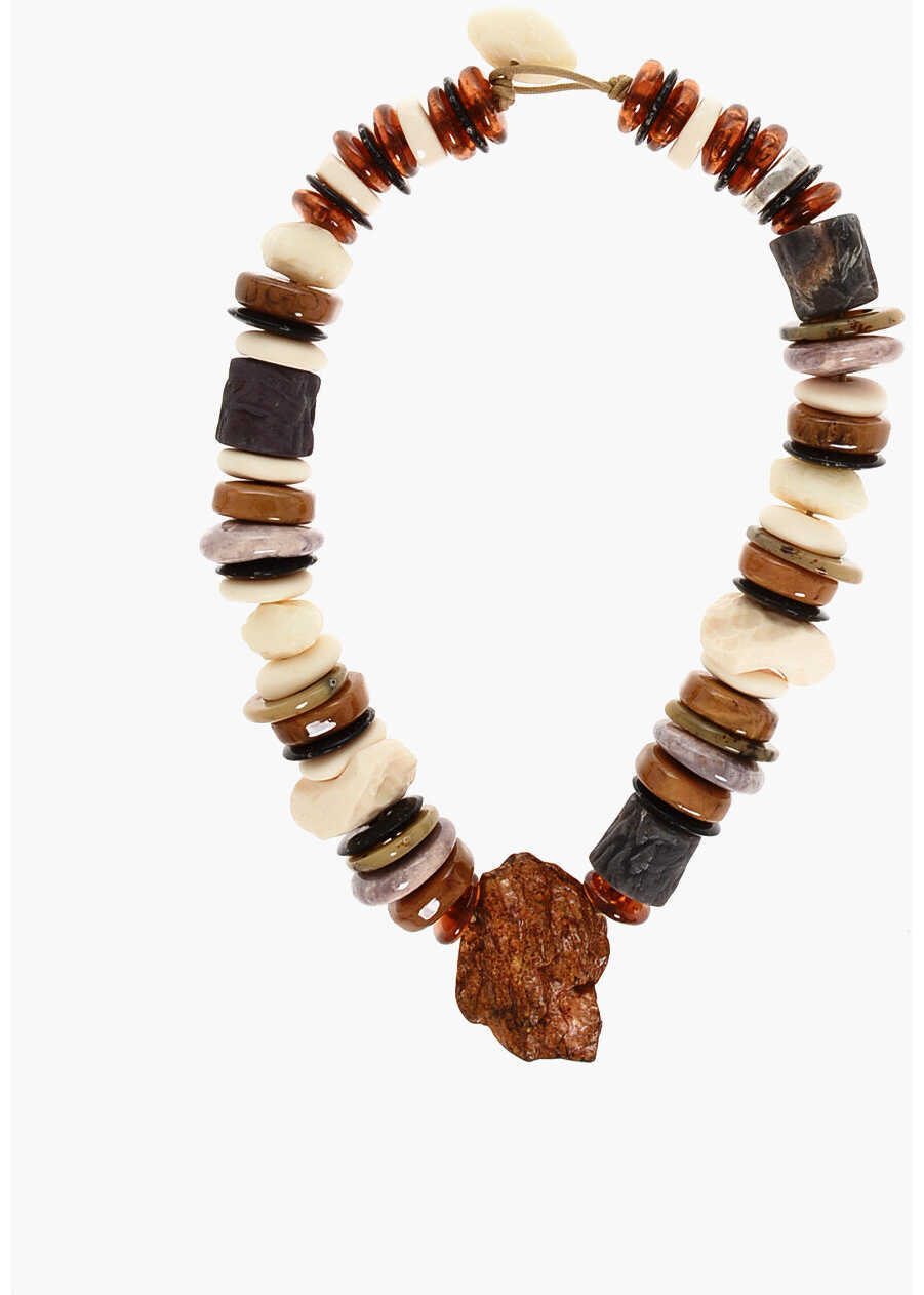 Coliere DSQUARED2 Multicolor Necklace With Maxi Stone Pendant Multicolor Barbati (BM 18577837) 1