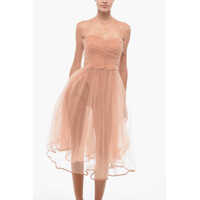 Imbracaminte Dama pagina 402 - Rochii lungi Elisabetta Franchi Strapless Lurex Tulle Midi Dress Pink Femei (BM 18577849) - B-mall.ro