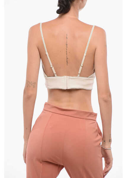 Bluze Elisabetta Franchi Triangle Top With Jeweled Straps Pink Femei (BM 18577933) 2