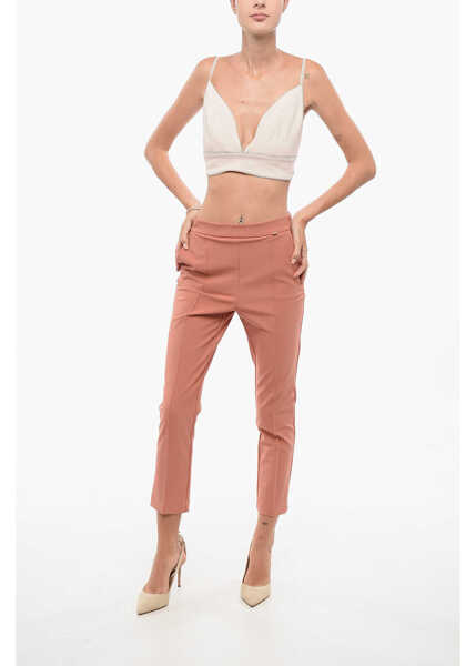 Bluze Elisabetta Franchi Triangle Top With Jeweled Straps Pink Femei (BM 18577933) 4