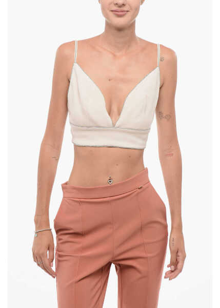 Bluze Elisabetta Franchi Triangle Top With Jeweled Straps Pink Femei (BM 18577933) 1