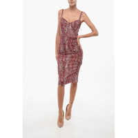 Rochii lungi Animal Patterned Midi Sheath Dress With Back Split Femei