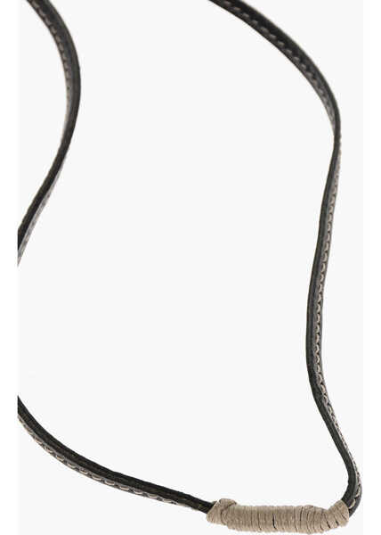 Coliere DSQUARED2 Leather Glamping Necklace With Fur Pendant White Barbati (BM 18577975) 3