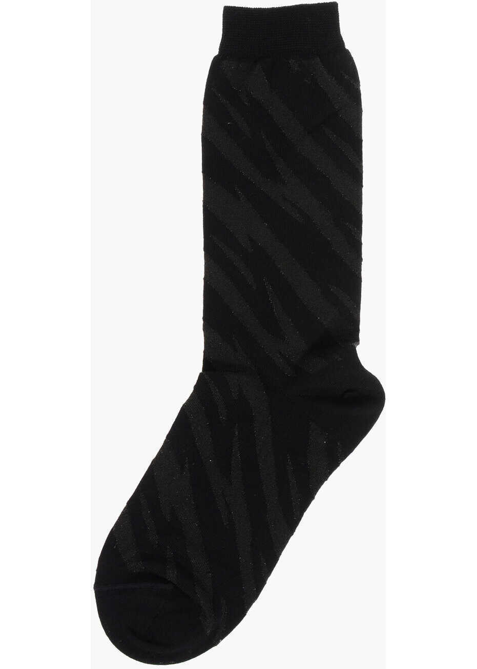 Sosete DSQUARED2 Animal-Motif Lurex Long Socks Brown Femei (BM 18577984) 3