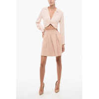 Imbracaminte Dama pagina 402 - Bluze Elisabetta Franchi V Neck Cropped Fit Blouse Pink Femei (BM 18577996) - B-mall.ro