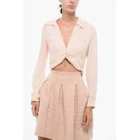 Bluze V Neck Cropped Fit Blouse Femei