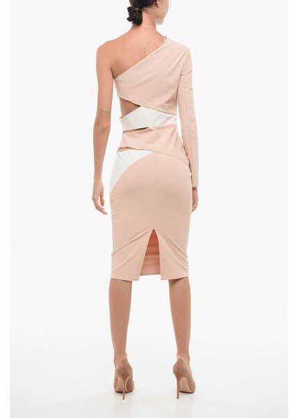 Rochii lungi Elisabetta Franchi One-Shoulder Sheath Dress With Cut-Outs Pink Femei (BM 18578008) 2