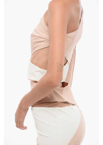 Rochii lungi Elisabetta Franchi One-Shoulder Sheath Dress With Cut-Outs Pink Femei (BM 18578008) 3