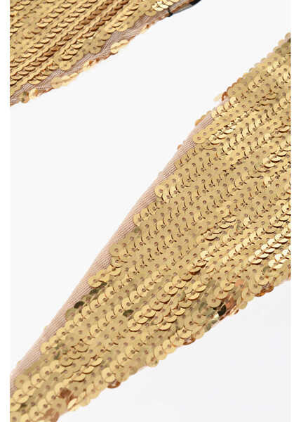 Esarfe DSQUARED2 Solid Color Sequined Foulard Gold Femei (BM 18578020) 2
