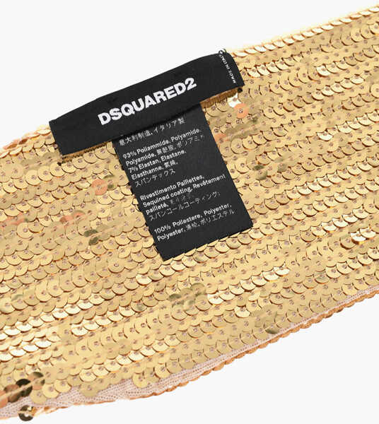 Esarfe DSQUARED2 Solid Color Sequined Foulard Gold Femei (BM 18578020) 3
