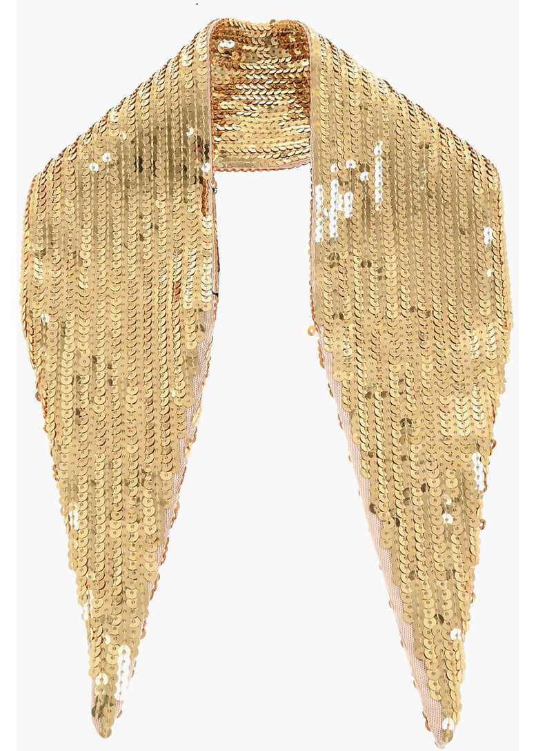 Esarfe DSQUARED2 Solid Color Sequined Foulard Gold Femei (BM 18578020) 1