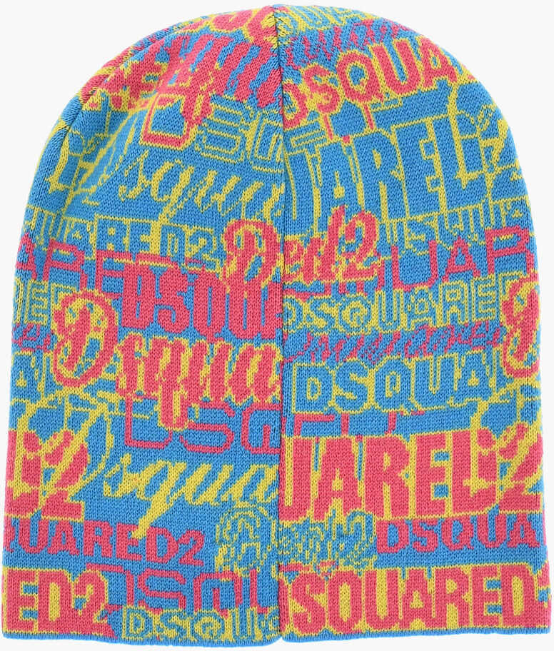 Caciuli DSQUARED2 All-Over Logo Wool Beanie Multicolor Barbati (BM 18578035) 3