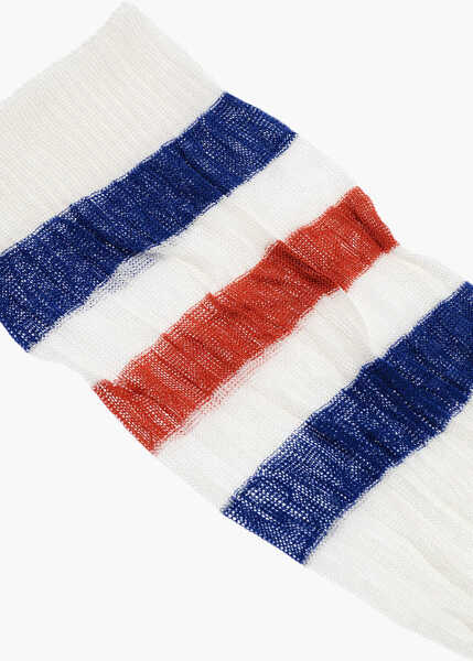 Sosete DSQUARED2 Solid Color Long Socks With Embroidery White Femei (BM 18578038) 2