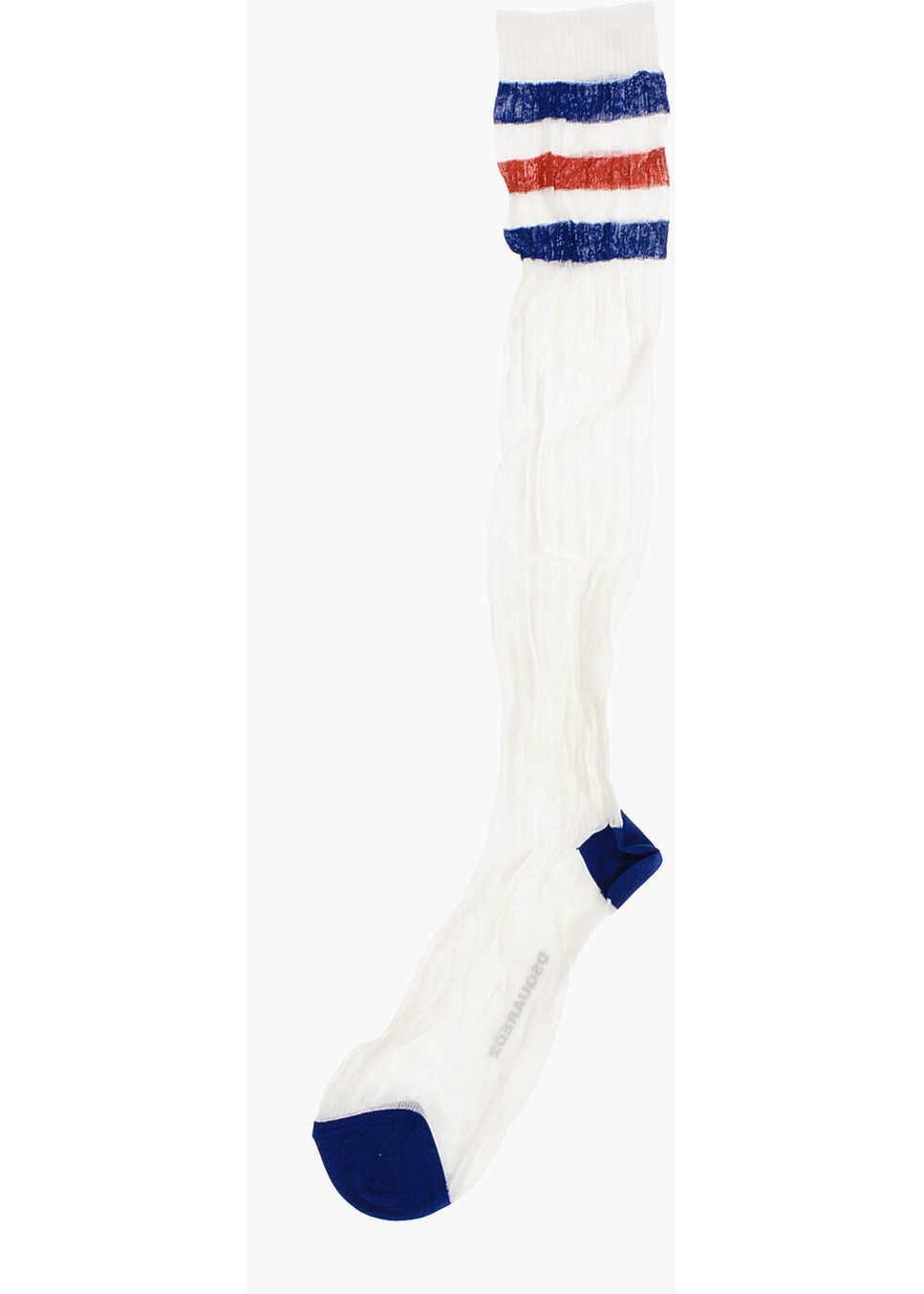 Sosete DSQUARED2 Solid Color Long Socks With Embroidery White Femei (BM 18578038) 3